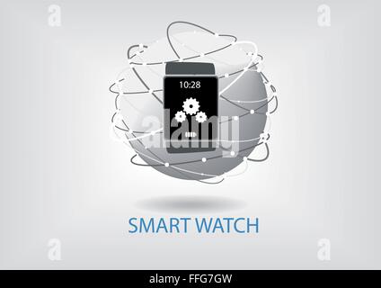 Smart watch design plat en illustration vectorielle Illustration de Vecteur