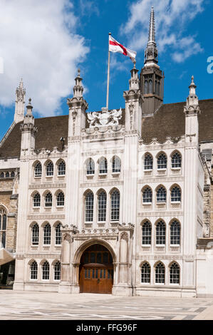 La Guildhall construit entre 1411 et 1440 dans la ville de Londres, Royaume-Uni. Banque D'Images