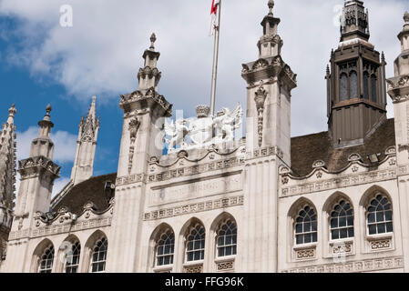 La Guildhall construit entre 1411 et 1440 dans la ville de Londres, Royaume-Uni. Banque D'Images