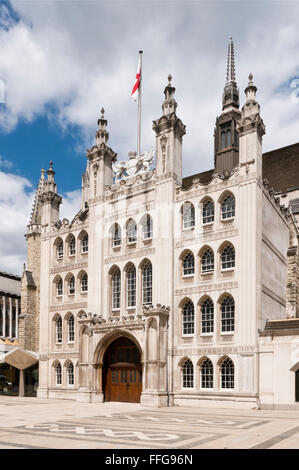 La Guildhall construit entre 1411 et 1440 dans la ville de Londres, Royaume-Uni. Banque D'Images