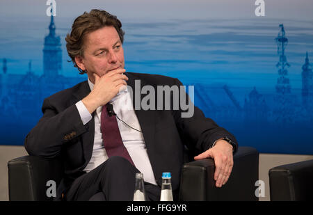 Munich, Allemagne. 12 Février, 2016. Le ministre des Affaires étrangères néerlandais Bert Koenders parle lors de la 52e la sécurité dans Munich, Allemagne, 12 février 2016. La 52e Conférence de sécurité soit jusqu'au 14 février 2016. Photo : SVEN HOPPE/dpa/Alamy Live News Banque D'Images