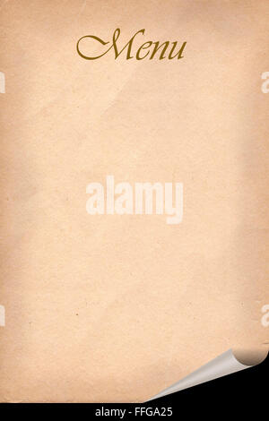 Vieux papiers de menu Banque D'Images