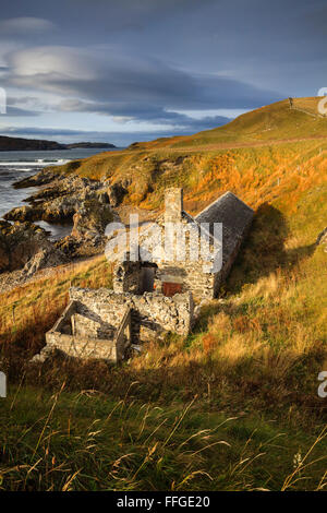 La vieille glace maison à Torrisdale Bay à l'extrême nord de l'Ecosse. Banque D'Images