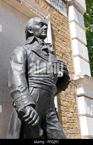 La statue de Francisco de Miranda, précurseur, El 18e siècle un héros révolutionnaire cubain né au Venezuela, Londres. Banque D'Images