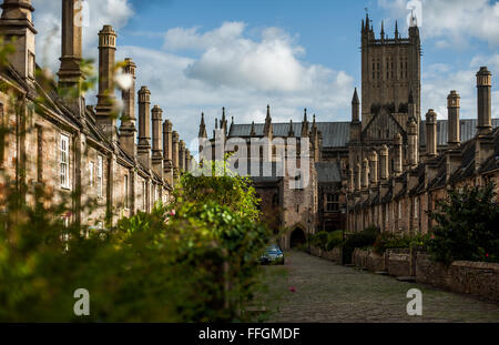 À proximité des vicaires de la cathédrale Wells, Somerset, Angleterre Banque D'Images