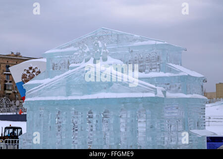 Sculptures de glace dans la rue sont photographiés close up Banque D'Images