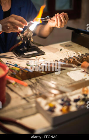 Fabrication du verre manuel ware Banque D'Images