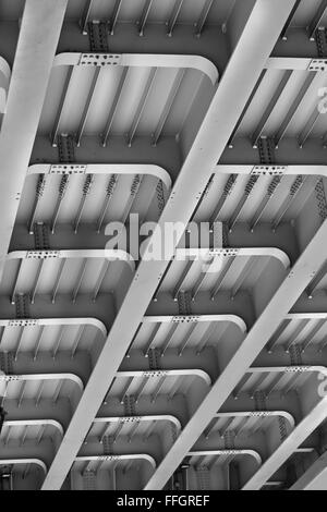 Structure en fer du pont photographié close up Banque D'Images