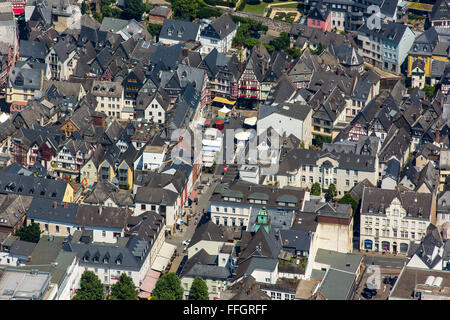 Vue aérienne, vue sur la vieille ville de Limburg de maisons à colombages, maison à colombages, Limburg an der Lahn, Banque D'Images