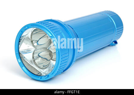 Torche LED électrique isolé sur un fond blanc. Banque D'Images