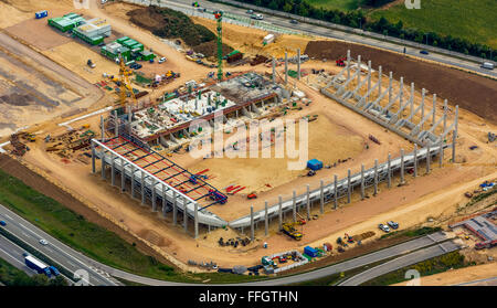 Vue aérienne, Arena Regensburg en construction, à compter de juillet 2014 Ratisbonne, ville-district dans l'est de la Bavière, Bavaria, Banque D'Images