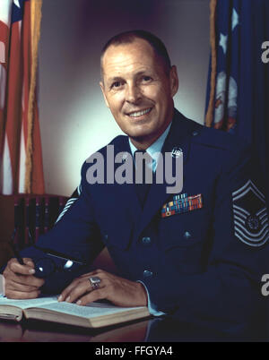 Le sergent-chef de l'Air Force Donald L. Harlow 1 août 1969 - 30 septembre 1971 Banque D'Images