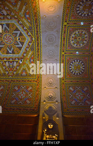 Détail du plafond du hall de l'Hôtel de ville de Buffalo NY Banque D'Images