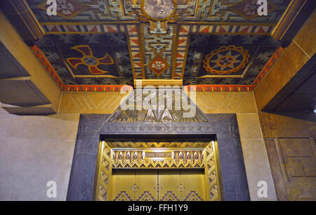 Détail de l'Ascenseur Hall avec salon à l'Hôtel de Ville, Buffalo NY Banque D'Images