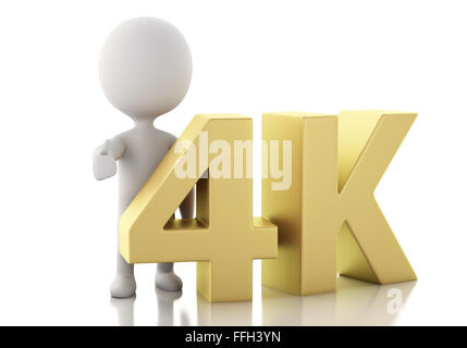 3d illustration. Les blancs avec 4K UltraHD plat. Technologie concept. Isolé sur fond blanc Banque D'Images