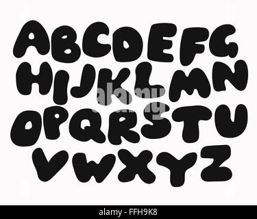 Alphabet noir drôle Illustration de Vecteur