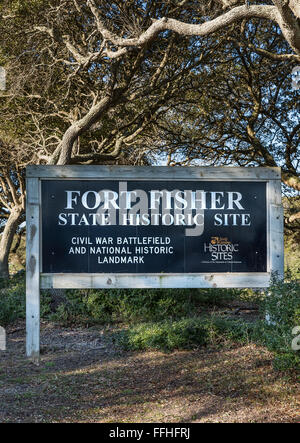 Site historique d'état de Fort Fisher, Kure Beach, North Carolina, USA Banque D'Images