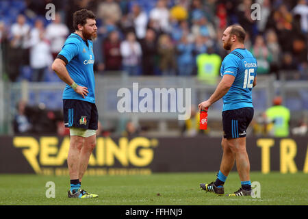 Rome, Italie, le 14 mai 2016. RBS Six Nations championnats entre l'Italie contre l'Angleterre à l'Olimpic Stadium sur 14 février 2016 à Rome. (Ph Marco Iacobucci) Crédit : marco iacobucci/Alamy Live News Banque D'Images