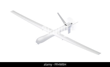White véhicule aérien sans pilote (UAV) isolated on white Banque D'Images