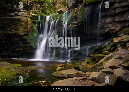 Elakala tombe sur Shays Exécuter, Blackwater Falls State Park David West Virginia. Banque D'Images