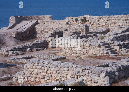 Les ruines de l'ancienne ville grecque Chersonese en Crimée sur la mer Noire Banque D'Images