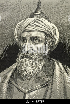 Muezzinzade Ali Pasha, également connu sous le nom de Sofu Ali Pacha, Pacha Ali Soufi ou Meyzinoglu Ali Pasha (d.1571). Officier de marine et homme d'État ottoman. Il a été Kapudan Pacha (Grand Amiral) dans le commandement de la flotte turque à la bataille navale de Lépante, où il a été tué en action. Portrait. La gravure. Banque D'Images