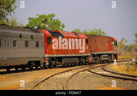 Australie, territoire du Nord, gare d'Alice Springs, train Ghan Banque D'Images