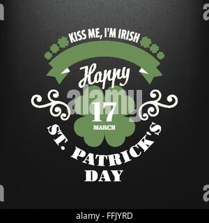 Craie design typographique pour jour de Saint Patrick. Vector illustration Illustration de Vecteur