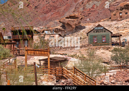 Ville fantôme de Calico Village près de Las Vegas dans le Nevada, États-Unis d'Amérique ; avec l'histoire de l'extraction de l'or 19th siècle jours Banque D'Images