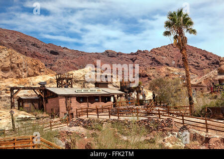 Ville fantôme de Calico Village près de Las Vegas dans le Nevada, États-Unis d'Amérique ; avec l'histoire de l'extraction de l'or 19th siècle jours Banque D'Images