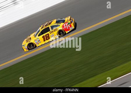 Daytona Beach, FL, USA. Feb 13, 2016. Daytona Beach, FL - Dec 13, 2016 : Kyle Busch (18) pratiques pour le Daytona 500 à la Daytona International Speedway de Daytona Beach, FL. © csm/Alamy Live News Banque D'Images