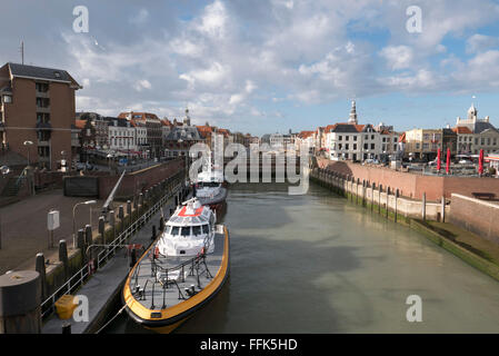 Altstadt, Hafen, Vlissingen, Provinz Seeland, Niederlande | vieille ville, port, Vlissingen, côte de la mer du Nord, Zélande, Pays-Bas Banque D'Images