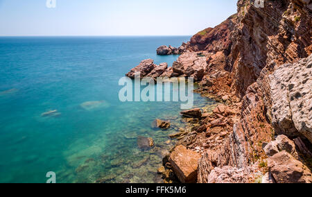 Mer Adriatique rocks longue exposition photo effet Banque D'Images