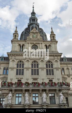 L'hôtel de ville Rathaus ou façade dans Graz, Autriche Banque D'Images