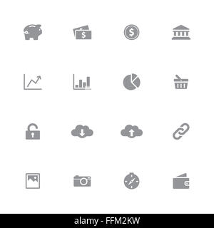 [JPEG] gray simple web icon set 4 pour la conception web, l'interface utilisateur (IU), l'infographie et de l'application mobile (apps) Banque D'Images