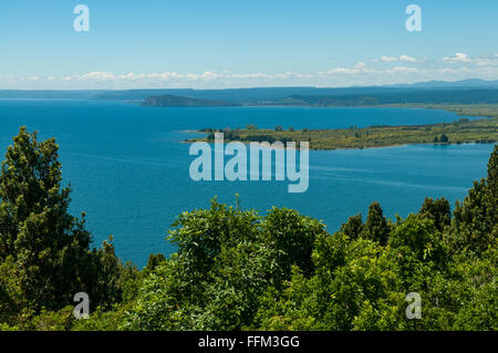 Le lac Taupo, près de Tokaanu, Waikato, Nouvelle-Zélande Banque D'Images