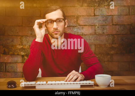 Image composite de young man wearing Eye glasses Banque D'Images