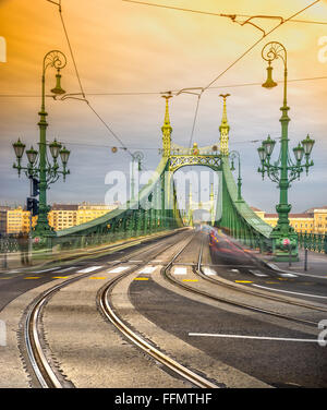 Budapest, pont de la liberté, la Hongrie Banque D'Images