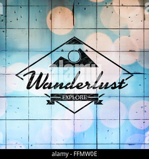 Image composite du logo wanderlust Banque D'Images