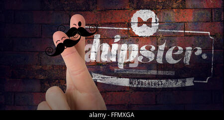 Image composite de doigts avec moustache Banque D'Images
