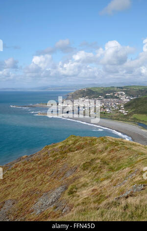 La ville universitaire d'Aberystwyth vue depuis le sud. Banque D'Images