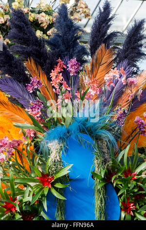 L'affichage à l'intérieur du festival d'Orchidées Princes de Galles au Conservatoire botanique de Kew gardens. London, UK Banque D'Images