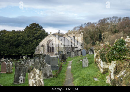 Église St Brynach, Nevern, Pembrokeshire, Pays de Galles, Royaume-Uni Banque D'Images