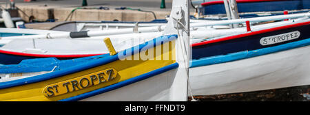 Les bateaux de pêche traditionnels à Saint Tropez Banque D'Images