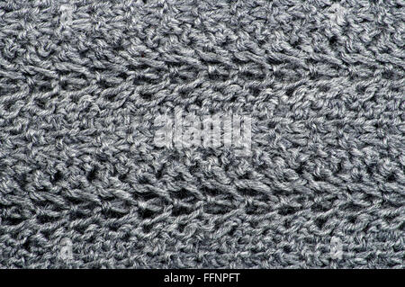Fond tricoté gris close up en détail Banque D'Images