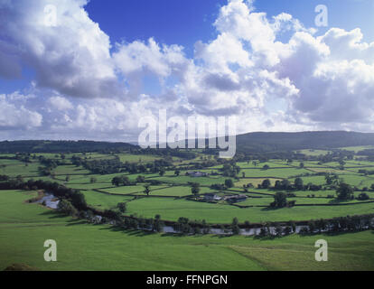 Vallée de la rivière Towy Tywi Dinefwr Park à la recherche au sud, près de Llandeilo Carmarthenshire Wales UK Banque D'Images