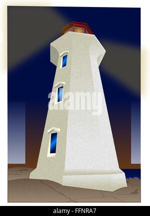 Phare de Peggy's Cove Illustration de Vecteur