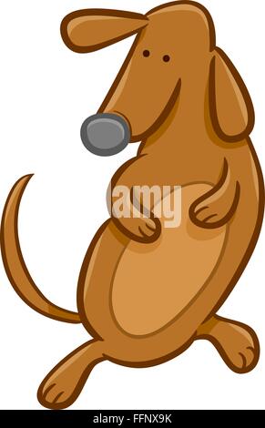 Cartoon Illustration of Cute Dachshund Dog personnage animal Illustration de Vecteur