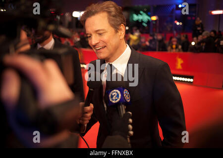 Berlin, Allemagne. 16 Février, 2016. Colin Firth sur le tapis rouge au premier ministre de l'animation '' Genius : Crédit Odeta Catana/Alamy Live News Banque D'Images