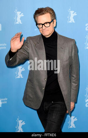 Berlin, Allemagne. 16 Février, 2016. Colin Firth au cours de la 'génie' photocall à la 66e Festival International du Film de Berlin/Berlinale 2016 le 16 février 2016 à Berlin, Allemagne. Photo : afp/Alamy Live News Banque D'Images